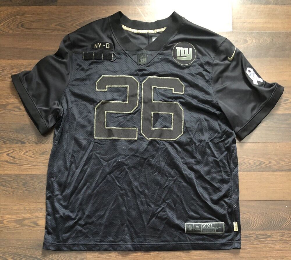 SAQUON BARKLEY NY Giants Salute to Service Military Black Jersey Size2XL